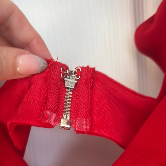 Red Ruffle Sleeveless Dress - Picture 4 of 6